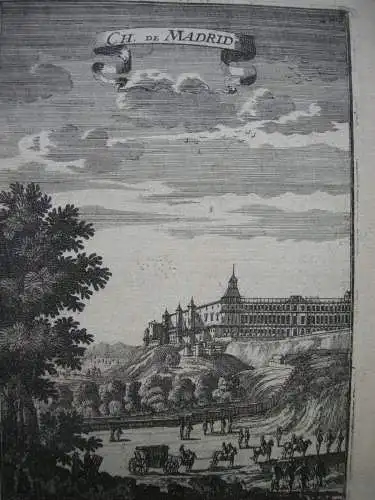 Madrid Spanien Espana Castilia Königsschloss Kupferstich 1780 Palacio Real