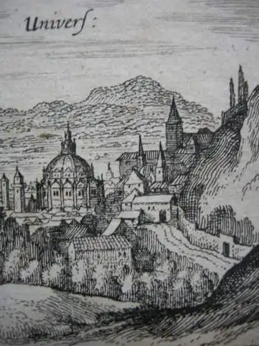 Granada Spanien Orig Kupferst 1630 Meisner Schatzkästlein Espana Alhambra