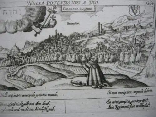Granada Spanien Orig Kupferst 1630 Meisner Schatzkästlein Espana Andalucia