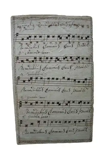 Handschrift Gregorianischer Gesang 8 Stimmen Benediktus dominus Quadratnoten