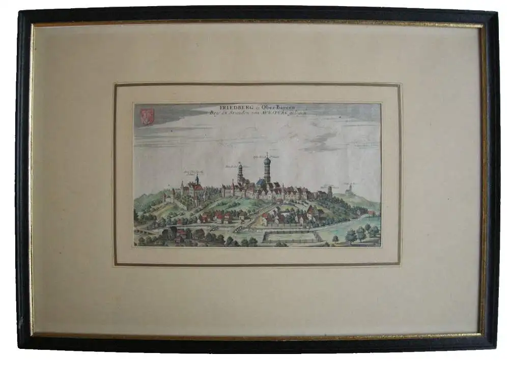 Friedberg Augsburg Gesamtansicht Kupferstich Stridbeck 1710 Bayerisch Schwaben 0
