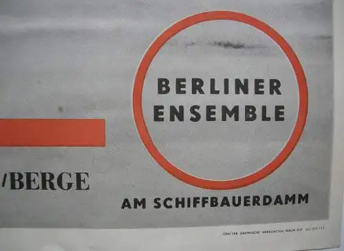 Heartfield Herzfelde Plakat Theater Winterschlacht Berliner Ensemble 1960 Eisler