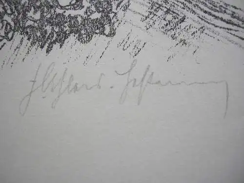 Fritz Ahlers-Hestermann (1883-1973) Gärten der Kindheit Orig Lithografie sign