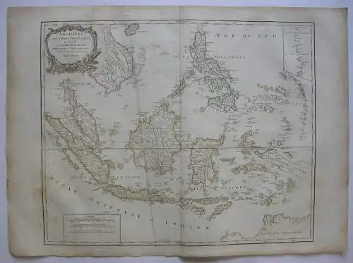 Indonesischer Archipel Asien Sumatra Orig Kupferstich R. Vaugondy 1680  