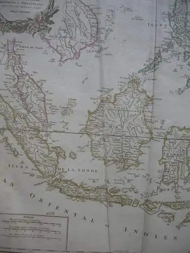 Indonesischer Archipel Asien Sumatra Orig Kupferstich R. Vaugondy 1680