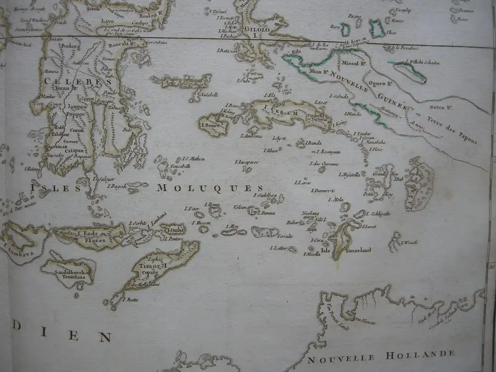 Indonesischer Archipel Asien Sumatra Orig Kupferstich R. Vaugondy 1680   3