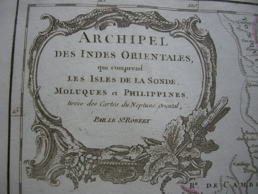Indonesischer Archipel Asien Sumatra Orig Kupferstich R. Vaugondy 1680   4