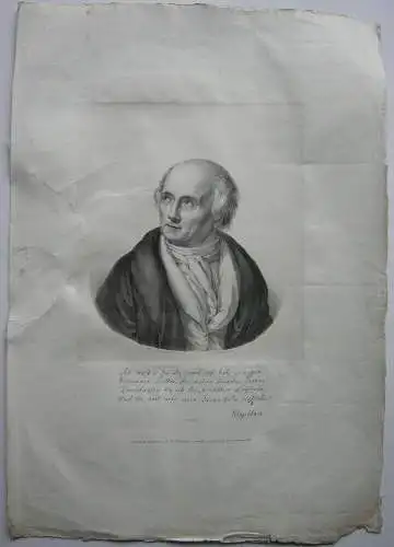 Friedrich Gottl Klopstock (1724-1803) Schriftsteller Orig Lithografie 1827 
