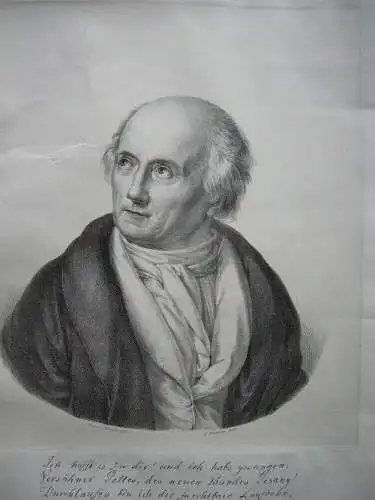 Friedrich Gottl Klopstock (1724-1803) Schriftsteller Orig Lithografie 1827