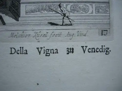 Melchior Küsel (1626-1683) Venedig Pallazzo Pästlicher Nuntius Radierung 1671