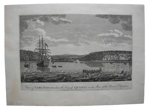 Cape Rouge Quebec St.-Lorenz-Strom Kanada Orig Kupferstich 1782 America Canada