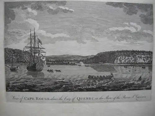 Cape Rouge Quebec St.-Lorenz-Strom Kanada Orig Kupferstich 1782 America Canada