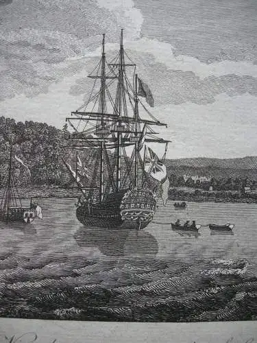 Cape Rouge Quebec St.-Lorenz-Strom Kanada Orig Kupferstich 1782 America Canada