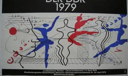 Plakat VI. Ballettwettbewerb der DDR 1979 Entwurf F. Walther Serigraphie