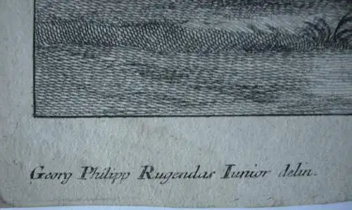 Georg Ph. Rugendas (1666-1742) 2 Viehstücke Ziegen Schafe Kühe Radierungen 1740