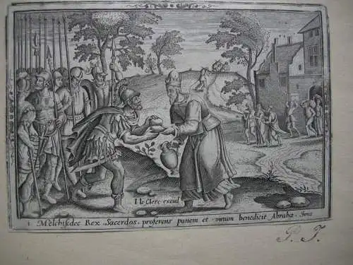 Jean le Clerc (1568-1633)  Melchisedek Brot Wein segnet Abrah Radierung 1600/20