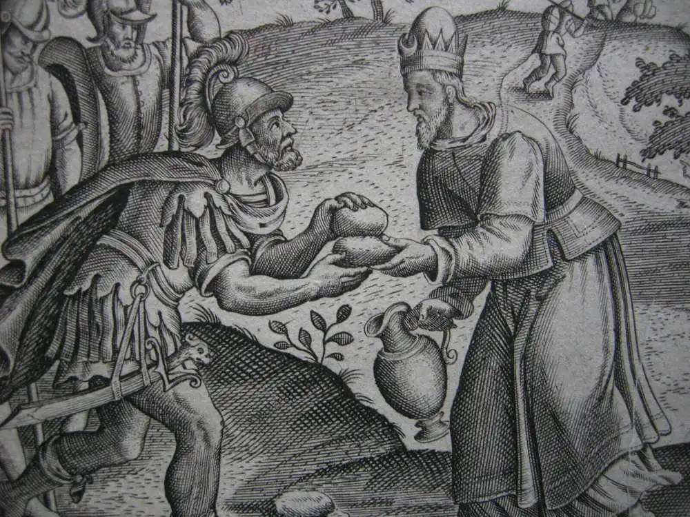 Jean le Clerc (1568-1633)  Melchisedek Brot Wein segnet Abrah Radierung 1600/20 2