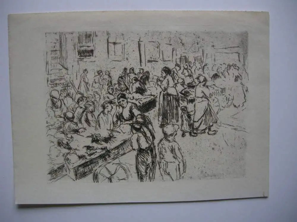 Max Liebermann (1847-1935) Amsterdam Judengasse Radierung 1912 Impressionismus 0