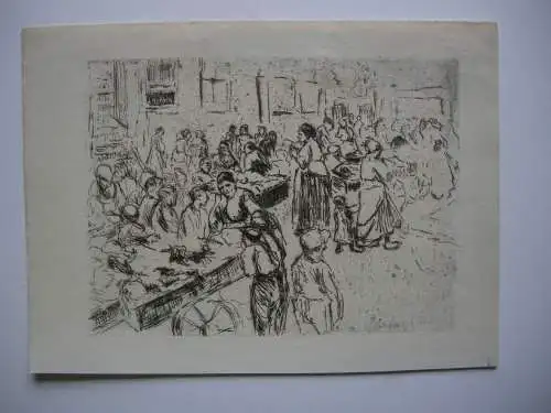 Max Liebermann (1847-1935) Amsterdam Judengasse Radierung 1912 Impressionismus