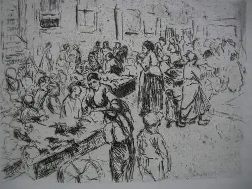 Max Liebermann (1847-1935) Amsterdam Judengasse Radierung 1912 Impressionismus