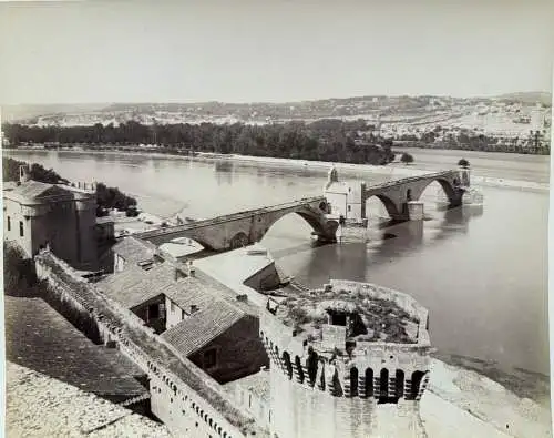 Avignon France Frankreich Pont Saint Benezet 1880 Albumin Photo