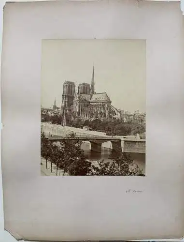 Paris France Frankreich Cathedrale de Notre Dame 1880 Albumin Photo