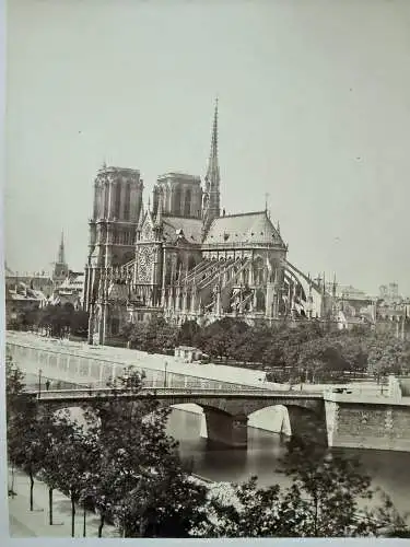 Paris France Frankreich Cathedrale de Notre Dame 1880 Albumin Photo