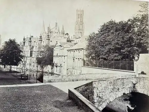 Bruges Brügge Belgien Belge Befrois Belfried Maison du France 1880 Albumin Photo