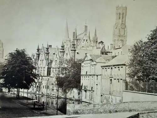 Bruges Brügge Belgien Belge Befrois Belfried Maison du France 1880 Albumin Photo