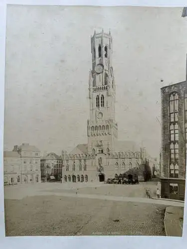 Bruges Brügge Belgien Belge La Belfried 1880 Albumin Photo