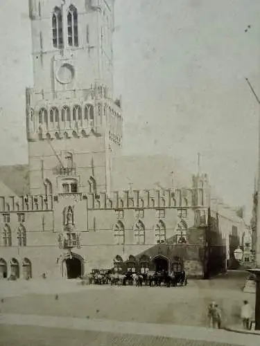 Bruges Brügge Belgien Belge La Belfried 1880 Albumin Photo