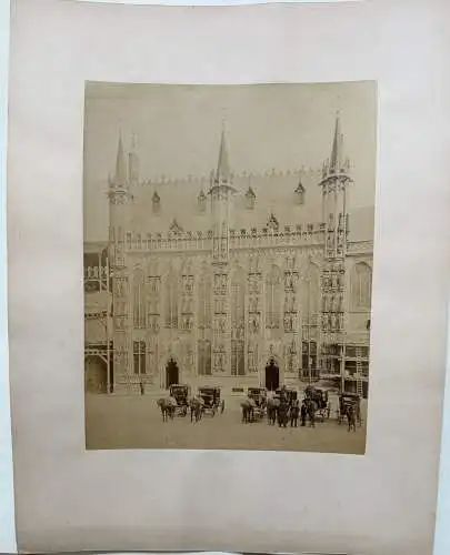 Bruges Brügge Belgien Belge l'Hotel de Ville 1880 Albumin Photo