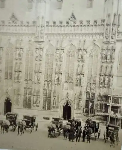 Bruges Brügge Belgien Belge l'Hotel de Ville 1880 Albumin Photo