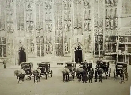 Bruges Brügge Belgien Belge l'Hotel de Ville 1880 Albumin Photo