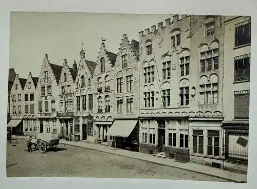 Bruges Belgien Belge maisons Grande Place Porte d'Ostende 1880 Albumin Photo