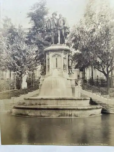 Bruxelles Belgien Belge Monument des Comtes d'Egmont  et Horn 1880 Albumin Photo