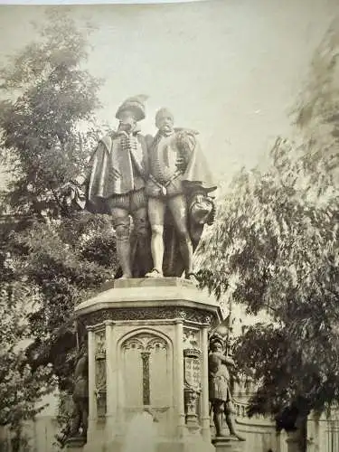 Bruxelles Belgien Belge Monument des Comtes d'Egmont  et Horn 1880 Albumin Photo