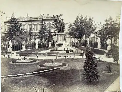 Bruxelles Belgien Belge Sqare du Grand Sablon Egmont  Horn 1880 Albumin Photo