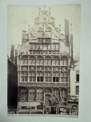 Gand Gent Belgien Belge Maison des Bateliers Chateau Ducale 1880 2 Albumin Photo