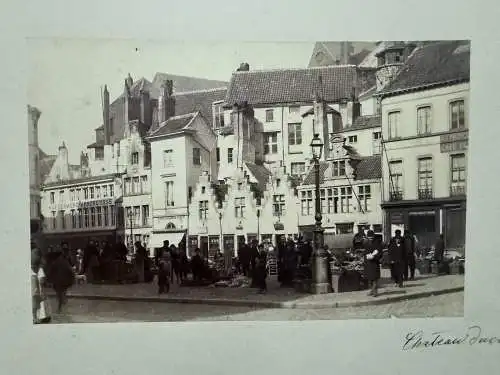 Gand Gent Belgien Belge Maison des Bateliers Chateau Ducale 1880 2 Albumin Photo