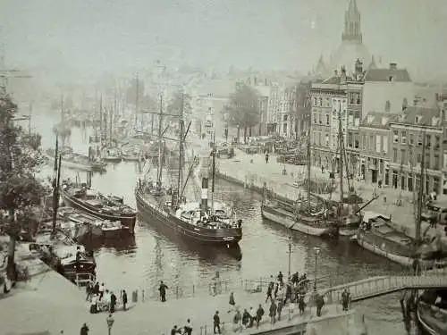 Anvers Antwerpen Belgien Belge Bourse Rotterdam Leuwehaven  1880 2 Albumin Photo