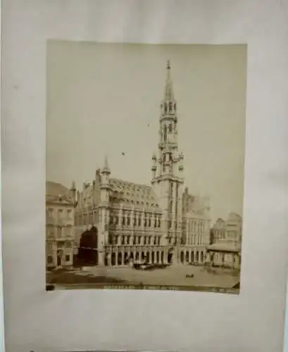 Bruxelles Brüssel Belgien Belge  Hotel de Ville Rathaus 1880 Albumin Photo