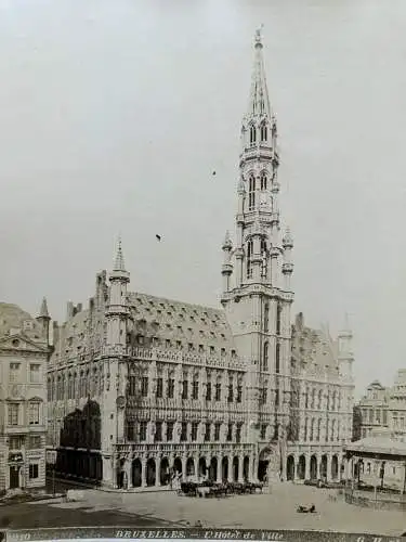 Bruxelles Brüssel Belgien Belge  Hotel de Ville Rathaus 1880 Albumin Photo