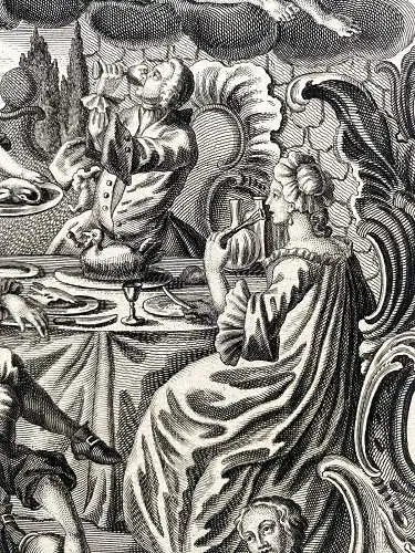 Joh. Michael Probst (1727-1776) Der Mittag Tageszeit Orig. Kupferstich 1770