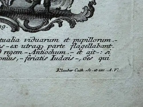 Jos. u. Joh. Klauber (1740-1813) Szenen Altes Testament Barock Kupferstich 1748