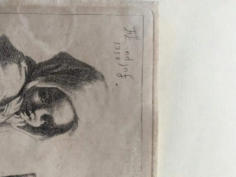 Francesco Londinio (1723-1783) Hirtenmädchen mit Schafen Orig. Radierung 1758 5