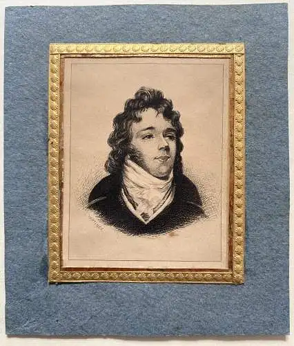 Portrait George Bryan Brummell (1778-1840) Englischer Lebemann Orig. Radierung