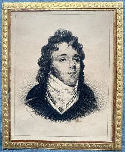 Portrait George Bryan Brummell (1778-1840) Englischer Lebemann Orig. Radierung