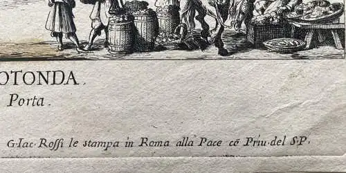 Roma Fontana Piazza Rotonda della Porta Kupferstich G. B. Falda 1690 Italia