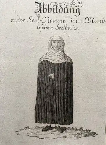 Jost Amman (1539-1591) Seel-Nonne Mendlisches Seelhaus Orig. Holzschnitt 1580